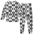 thumbnail image 2 of joogoo Chess Checkered Pattern Plaid 2 Piece Long Sleeve Tee and Pants Cotton Pajama Set 3T, 2 of 7