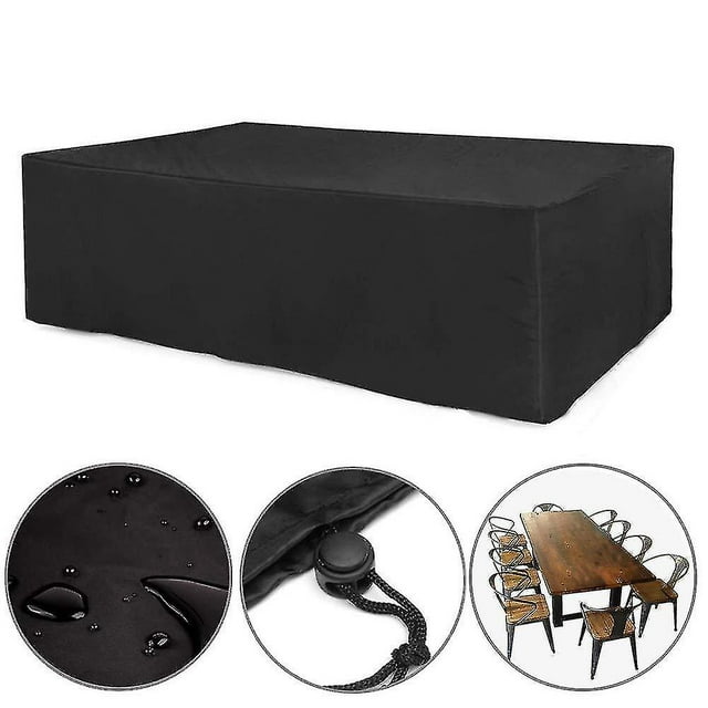 Fundas impermeables para muebles de jardín y Patio, 64 tamaños, fundas para sillas de lluvia y nieve (negro)
