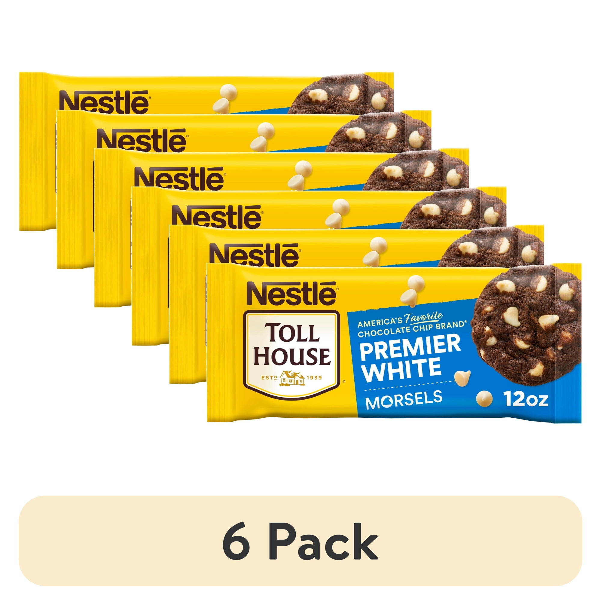 (6 pack) Nestle Toll House Premier White Regular Baking Chips, 12 oz Bag