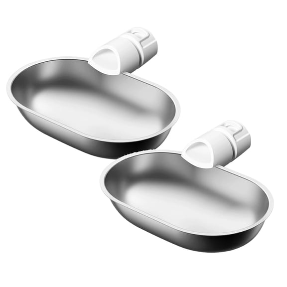 2 Pcs Smart Pet Water Fountain, Stainless Steel Automatic Pet Water Dispenser Wastewater Separation Feeding Watering Bowl for Cats and Small Dogs (Silver)