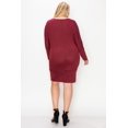 thumbnail image 6 of Draped Neck Long Sleeve Dress - Heather Blue, 3XL, 6 of 6