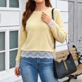 thumbnail image 6 of Sheghy Summer Tops for Women 2026 Cold Weather Everyday Crewneck Baggy Fit Solid Color Knitted Long Sleeve Sweater Top Yellow M, 6 of 9