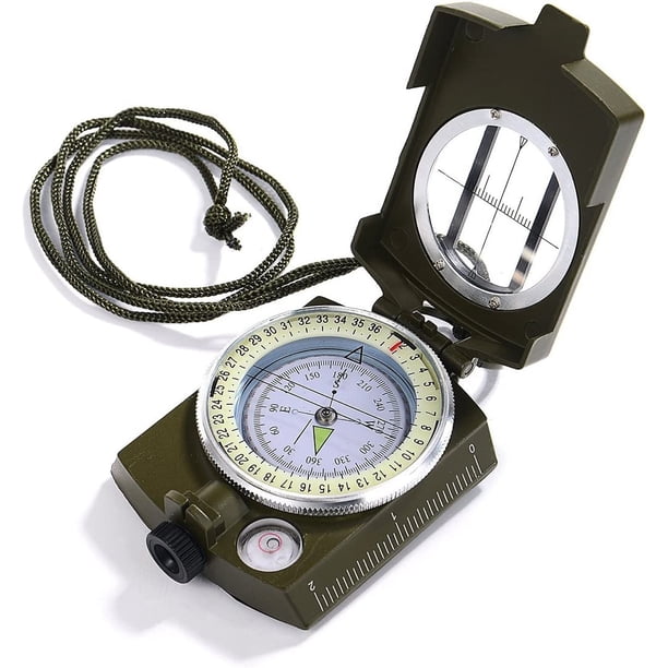 Brújula de alta precisión, brújula de navegación militar impermeable y a prueba de golpes para senderismo, con cordón tipo bolsa, material de aleación de zinc, incluida guía de usuario en inglés oso de fresa Electrónica