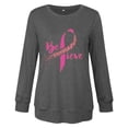 thumbnail image 2 of Breast Cancer Sweatshirts Womens Vintage Loose Fit Casual Pullover Crew Neck Sweatshirt Long Sleeve Tops (S, Gray), 2 of 5