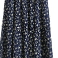 thumbnail image 4 of WRKEKC Flowy Skirts for Women Boho Floral Print Elastic Waist Beach Skirt with Ruffle Trim and Lightweight, 4 of 5