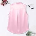 thumbnail image 4 of WERYOUNG Women's Blouses Sleeveless Summer Button Down Collared Shirts For Business Casual Wear Lightweight Breathable Blouse Trendy Top XL, 4 of 5