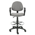thumbnail image 6 of Boss Office Products Contoured Comfort Fabric Drafting Stool with Loop Arms in Gray, 6 of 7