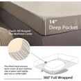 thumbnail image 3 of Linen Fitted Sheet with Stone Washed es Deep Pocket French Flax Solid Color Soft Breathable Bedding (Queen Linen), 3 of 8