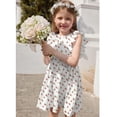 thumbnail image 3 of Vestido Arshiner para niña pequeña, estampado floral, manga con volantes, sin espalda, 4T, 3 of 7