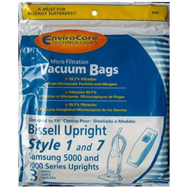 Bissell Style 7 Micro Filtration Vacuum Bags 3Pk Fits 3522, 3545, 3550, 3554, 71Y7, 46E5, 3537