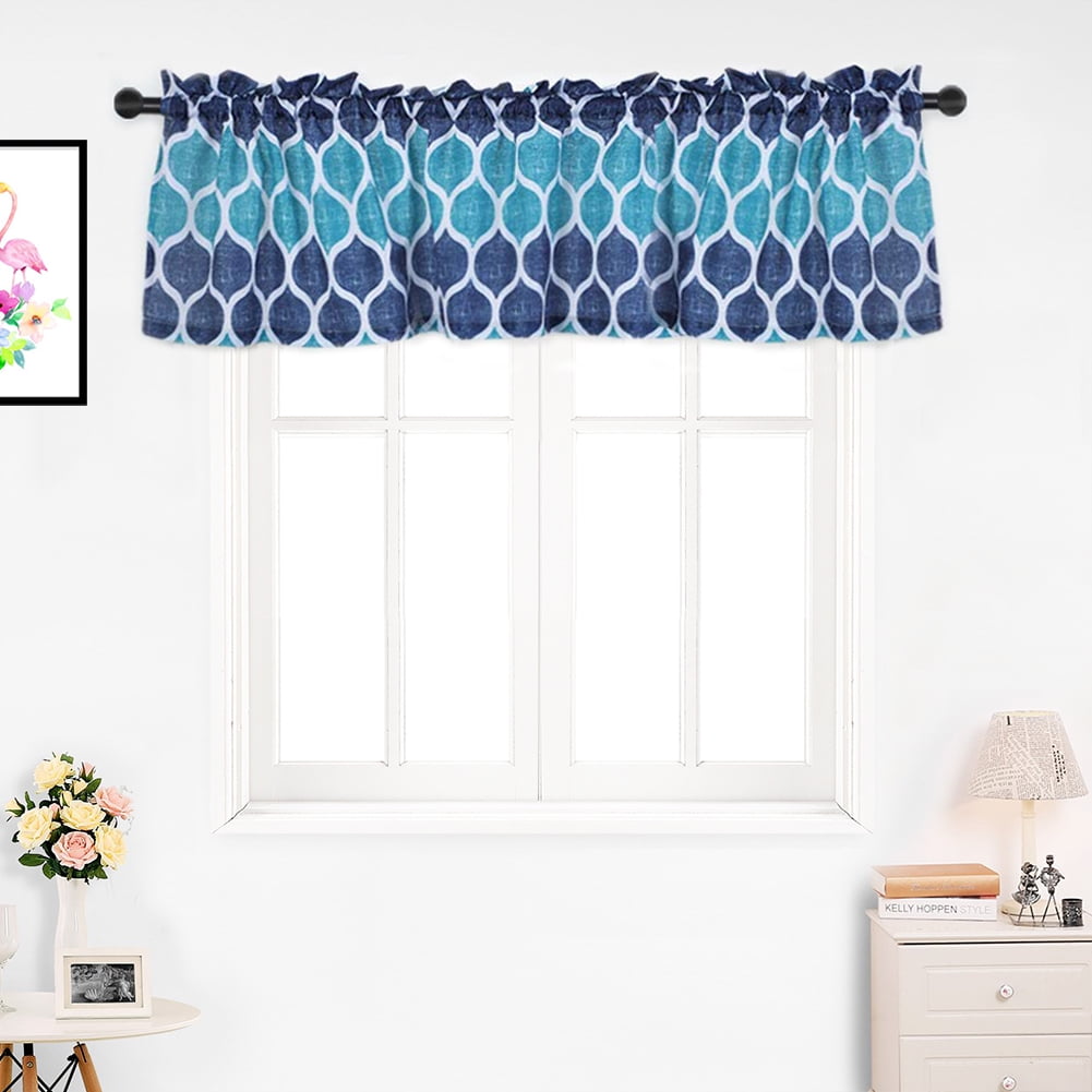 CAROMIO Valance for Bathroom, Trellis Design Valance Curtains for Windows Cafe Curtains Rod