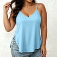 thumbnail image 2 of fatyb Womens Plus Size Tank Tops Adjustable Spaghetti Strap V Neck Camisole Sleeveless Loose Tunic Blouses, 2 of 7