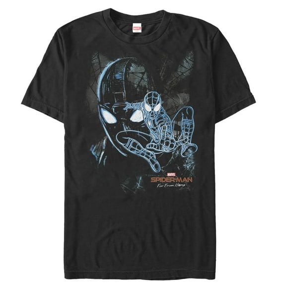 Men's Marvel Spider-Man: Far From Home Shadow Graphic Tee Black Medium