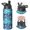 Astronaut and Surfboard Blue Pattern, variant on Astronaut and Rocket Black Pattern Insulated Water Bottle with Straw, Vacuum Insulated Stainless Steel Drink Container Sweat-free Exterior Gifts Ideas for Birthday Holiday Party