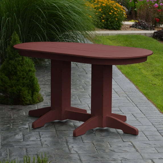 A & L Furniture Poly 60 x 33 in. Oval Outdoor Dining Table