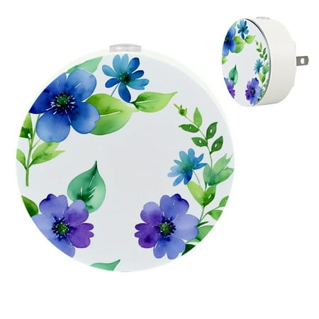 

YZUOUZY Night Light Bedside Lamp Bedroom Lamps Set of 2 Floral Watercolor Tricolor Viola Pansy