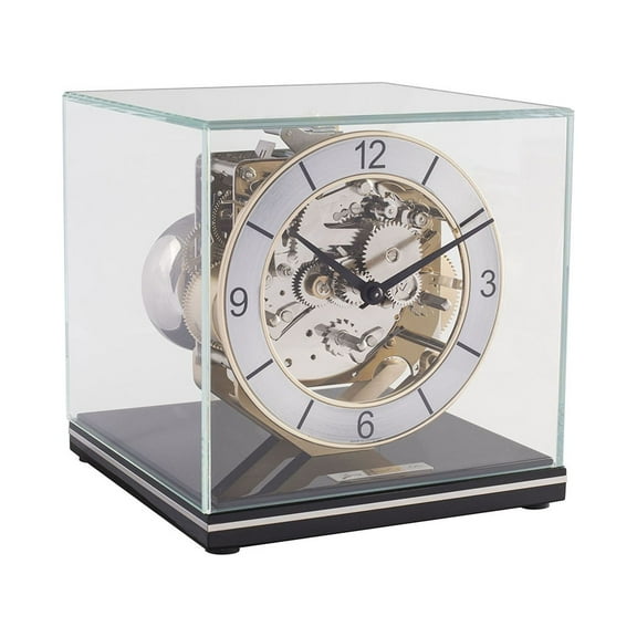 Hermle 23052740340 Clark Minimalistic Modern Mantel Clock, Black