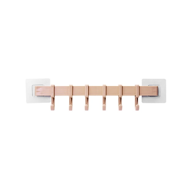 Inteprter Soporte de gancho de almacenamiento de cocina de alta calidad, 6 ganchos, soporte de pared para puerta, colgador para cuchara, cuchara, Juegos de accesorios de baño albaricoque