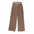 thumbnail image 4 of Girls Oversized Wide Leg Sweatpants Drawstring Kids Baggy Straight Leg Track Pants Casual Plain Pockets 04-Coffee S, 4 of 5