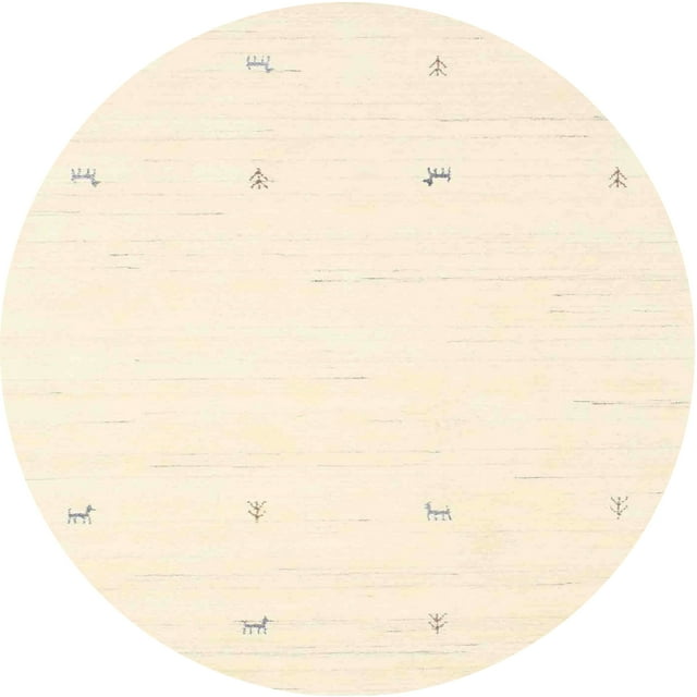 Ahgly Company Tapis d'Intérieur Lavables en Machine, Ronds Beige Pêche Contemporain, 10' Ronds