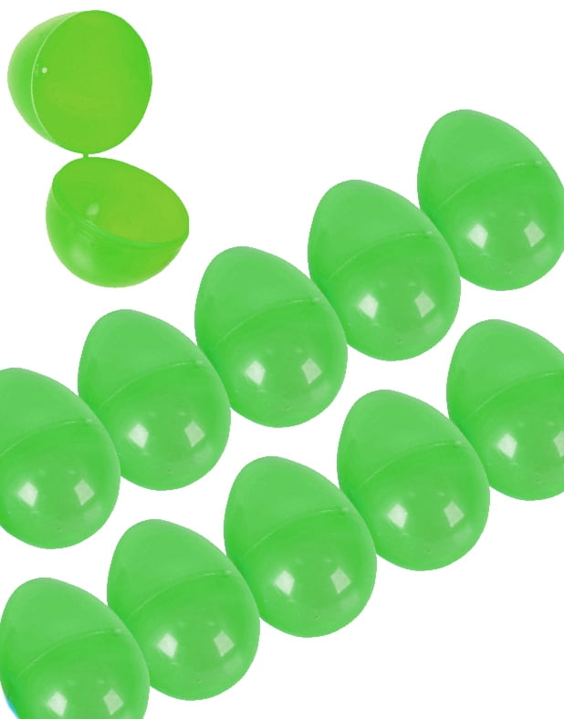 Set of 12 Green 2.5" Plastic Easter Eggs