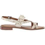 Women Patricia Nash Fidella Flat Strappy Sandals Variety B4HP MSRP $109 (White/Gold,US 9)