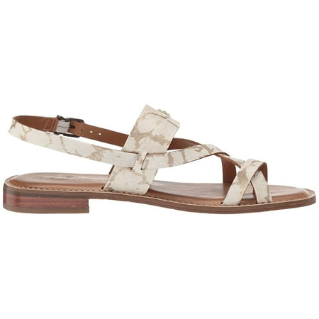 Women Patricia Nash Fidella Flat Strappy Sandals Variety B4HP MSRP $109 (White/Gold,US 9)