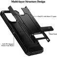 thumbnail image 3 of for iPhone 12 Pro Max Case Built in Kickstand Heavy Duty Dual Layer  Grade Drop Protection Case，for Women and Men-Black, 3 of 12