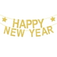 thumbnail image 1 of Banner de feliz año nuevo dorado 2024 con purpurina de estrella 2025 Nochevieja, suministros de decoraciones artísticas (12 * 15 cm), 1 of 5