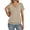 15#Khaki, variant on Womens Short Sleeve Tops Banded Bottom V Neck Summer T Shirt Casual Basic Tees Army Green 2XL