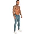 thumbnail image 3 of Men Jeans Skinny Stretch Repaired Jeans Light Blue Hip Ho, 3 of 5