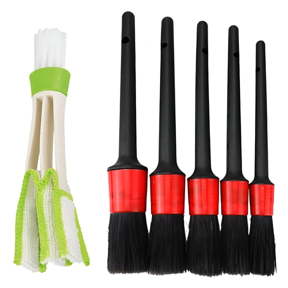 ACDANC Set of 6 Car Detailing Brushes,Interior Automotive Detail Brushes,Fits for Vents,Interior Cleaning Engine Dashboard