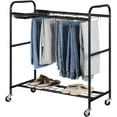 thumbnail image 5 of Pants Trolley Rolling Pants Hangers Black Pants Rack Stand with 30 Pants Hangers Space Saving Pants Storage Rack with Wheels for Jeans, Scarves, Trousers, 5 of 16
