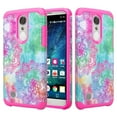 thumbnail image 2 of LG Tribute Dynasty Case, LG Aristo 2 Case, Slim Dual Layer Hybrid Armor Case Cover - Teal Flower, 2 of 4