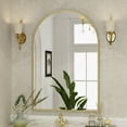 thumbnail image 3 of BEAUTYPEAK 26"x 38" Bathroom Mirror Wall Vanity Arched Mirror, Gold, 3 of 10