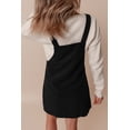 thumbnail image 3 of Wah Elegant Black Pocket Detail Sleeveless Corduroy Mini Dress, 3 of 8