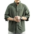 thumbnail image 2 of Camisa suelta casual para hombre Camisas de algodón de moda cómoda con bolsillo 2XL Yuyangstore  Camisa suelta informal para hombre, 2 of 7