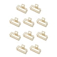 thumbnail image 3 of Guardurnaity Pinza de garra portátil estilo Simple agarre pulpo aleación decoración geométrica accesorios San Valentín pasadores KC Oro/Rectángulo 10piezas, 3 of 6