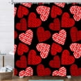 thumbnail image 2 of Romantic Valentines Shower Curtain for Lover, Pink Red Hearts with Quote Text I Love You on Black Fabric Shower Curtains Bathroom Decorations, 69x70 Inches, Hooks Included, 2 of 8
