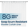 LiBa PEVA 8Gauge Bathroom Shower Stall Curtain Liner, 72" W x 72" H 8G