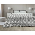 thumbnail image 1 of Abstract Down Alternative Comforter, Modern Composition of Intricate Circles Connected on Horizontal Waves, Microfiber Quilt for All Season, 5 Sizes, Charcoal Grey and White, by Ambesonne, 1 of 3