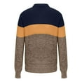 thumbnail image 2 of ZUKMRJPC Men's Quarter Zip Sweaters Slim Fit Long Sleeve Color Block Casual Pullover Sweater Chunky Knit Textured Stand Collar Warm Sweater, 2 of 6