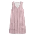 thumbnail image 4 of QUNYINEY A Line Sun Dresses Women Mini Striped Sleeveless Summer Tank Dress with Pockets V Neck Casual Loose Fit Beach Dresses, 4 of 7