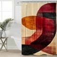 thumbnail image 2 of Small Stall Shower Curtain 36x78 Inch Narrow Half Size Red Boho Geometric Bath Curtains Bathroom Decor Abstract Minimalist Art Waterproof Fabric Shower Curtain Set with Hooks 36 Inch, 2 of 6