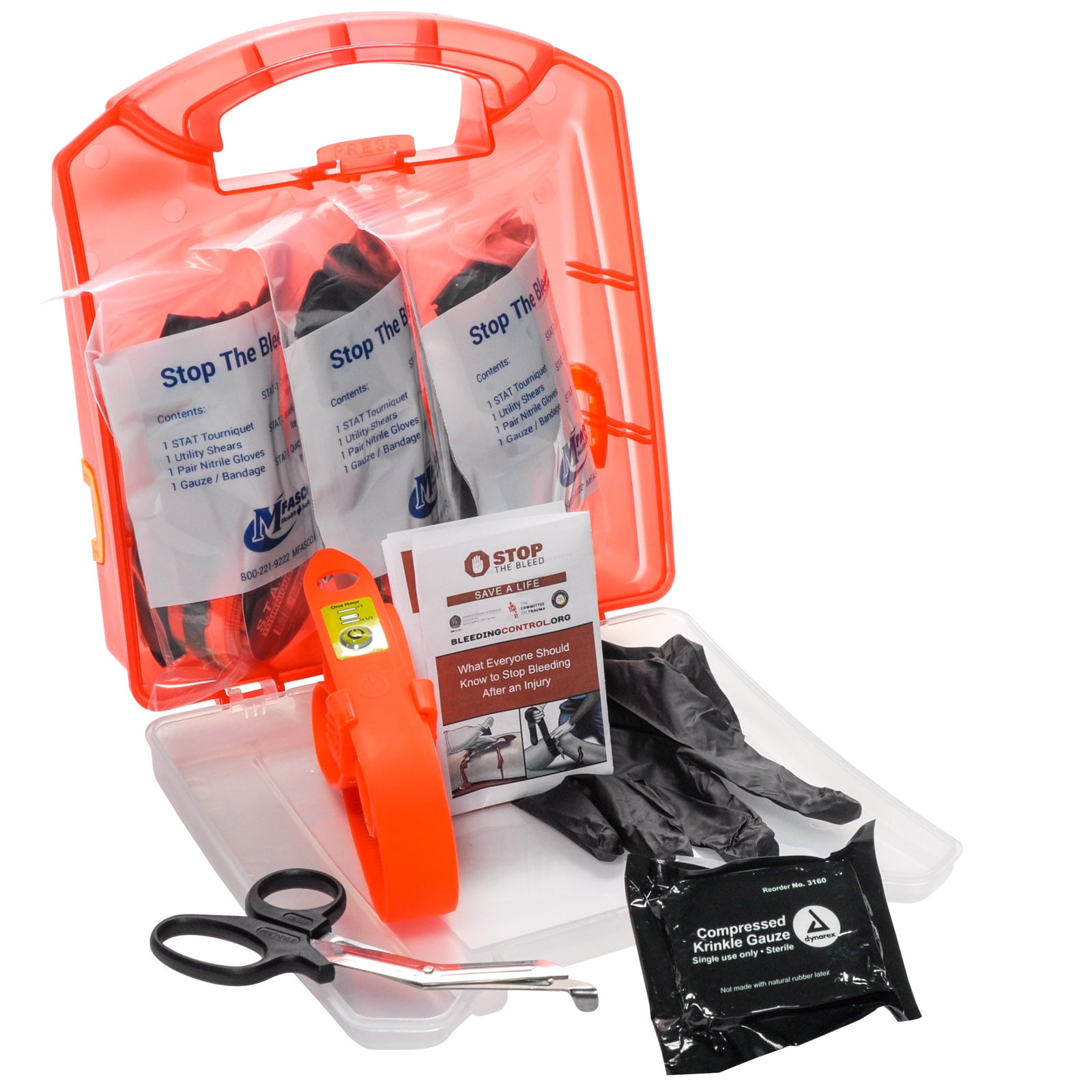 Bleeding Control Public Access Kit With STAT Tourniquet & Gauze Plastic