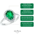 thumbnail image 4 of PEORA 2.75 Carats Created Colombian Emerald Lab Grown Diamond Ring in 14K White Gold, Pear Shape, Size 6, 4 of 5