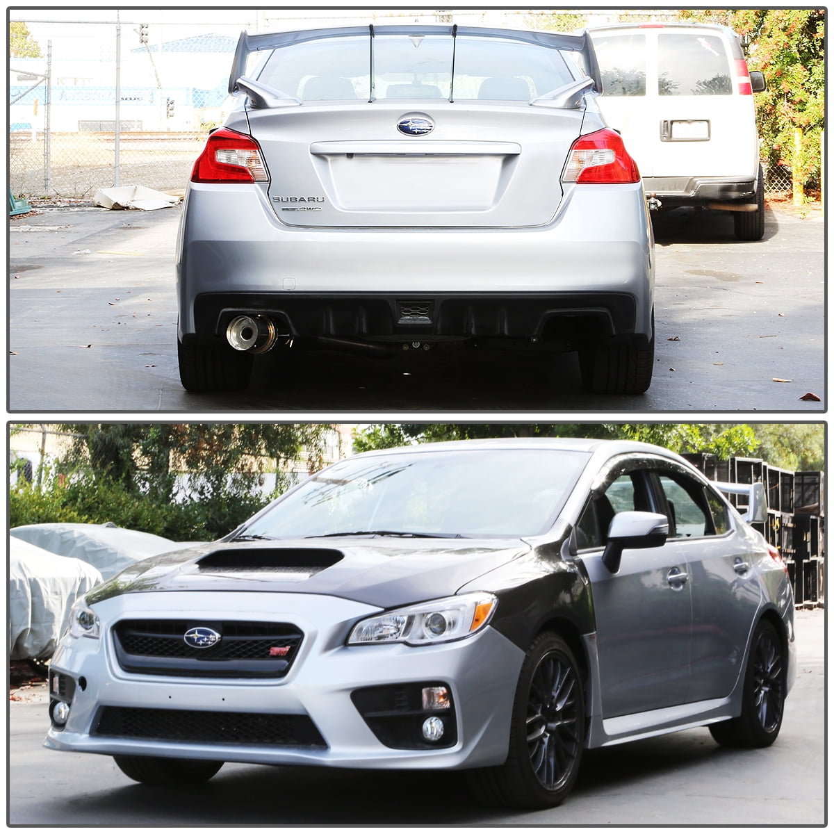 DNA Motoring CBE-WRX15-S For 2015 to 2020 Subaru WRX / STI Muffler Tip Catback Exhaust System 16 17 18 19