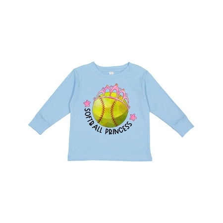 

Inktastic Softball Princess- Tiara Gift Toddler Toddler Girl Long Sleeve T-Shirt