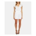 thumbnail image 3 of CECE Womens White Short Sleeve V Neck Romper Size: 10, 3 of 4