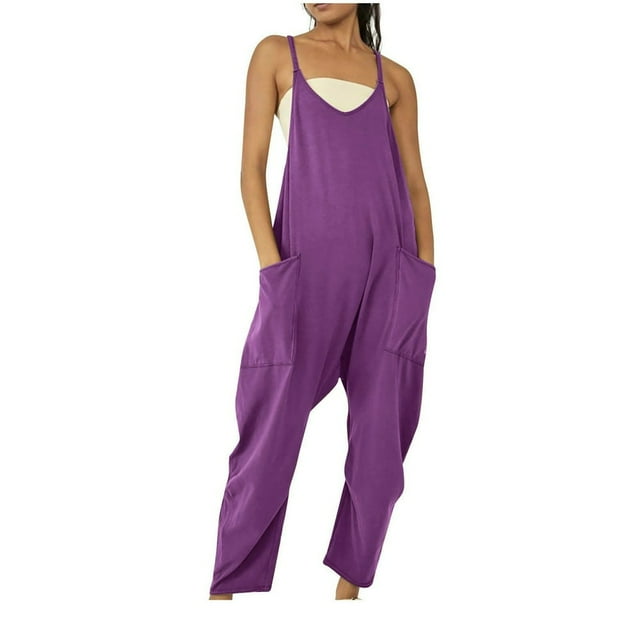 Usmixi Combinaisons Courtes pour Femmes Décontractées Unies Légères en Lin Amples à Bretelles Ajustables Combinaisons Col en V Sans Manches Tendance Mini Combinaisons Salopettes avec Poche Vert Armée G